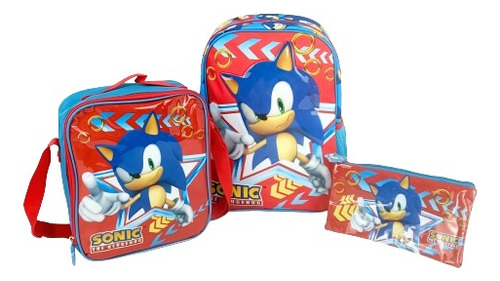 Set Mochila Kombat A4 Sonic Scool