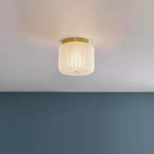 Lampara De Techo De Laton Vintage 1 Luz Montaje Empotrado Estructura Dorado