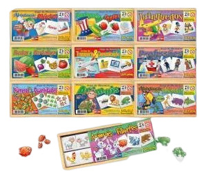 Conjunto Memórias Educativas Mdf Kit 10 Jogos Memória