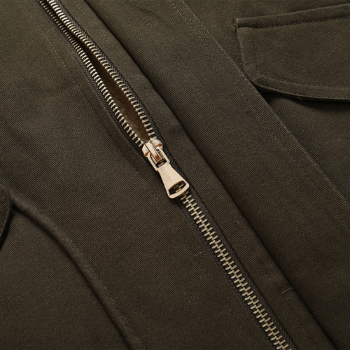 Chaqueta De Hombre De Color Puro Con Cuello Vuelto Y Cremall