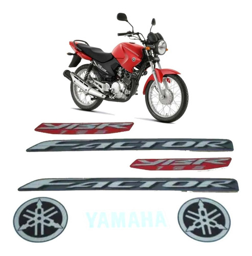 Kit Adesivos Yamaha Ybr Factor 125 2010 Vermelha 10260 Cor ADESIVO FACTOR 125 2010