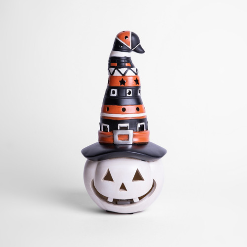 Adorno Calabaza Con Sombrero Y Luz Led  / Frank & Mortis