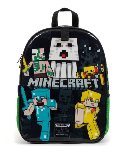 Imagem 3 de 7 de Kit Mochila Minecraft 60539 + Estojo +garrafinha