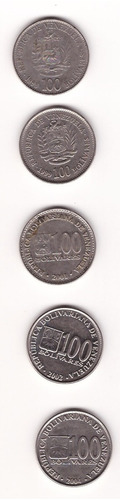 Monedas Venezolanas 100 Bs Año 98/99/01/02/04