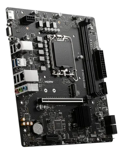 Motherboard Msi Pro B760m-e Ddr5 Lga 1700 Intel Color Negro