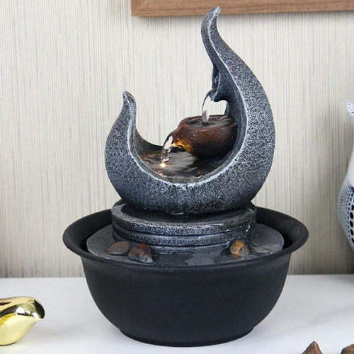 Fuente De Mesa De 3 Niveles, Escultura De Agua Corriente,