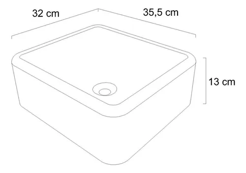 Cuba Marmore Sintético Sobrepor 35,5 cm x 32 cm Quinto Wt