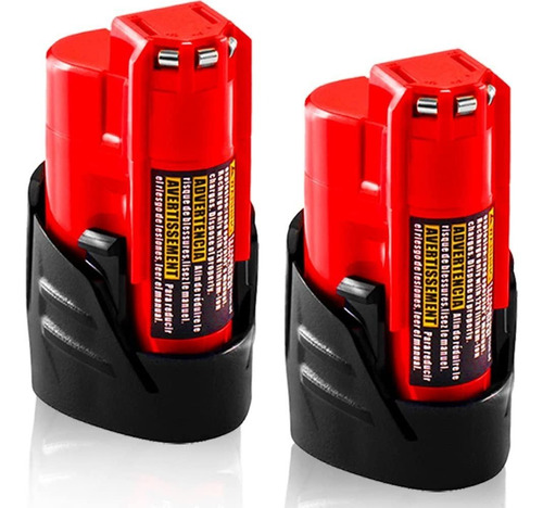 2 Pack M12 3 0ah Batería De Repuesto Para Milwaukee 12...