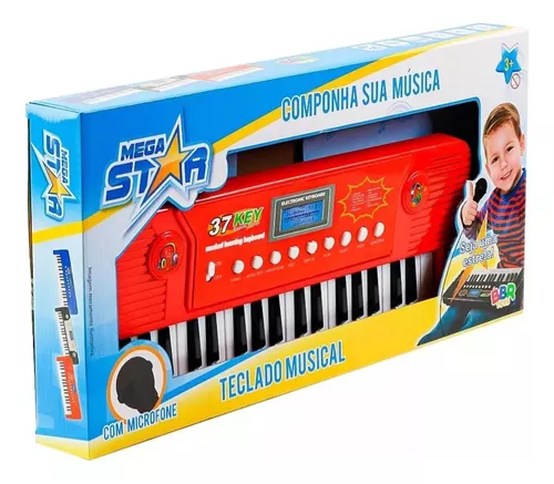 Teclado Infantil com Microfone - Mega Star - Componha sua Música - BBR Toys  - superlegalbrinquedos