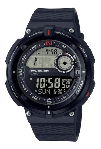 Reloj Casio Sgw-600h-1bcf Brujula Termometro Sport Unisex Color de la correa Negro Color del bisel Negro Color del fondo Digital