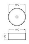 Imagen 3 de 5 de Bacha De Apoyo De Porcelana Blanca 40cm De Diam Blade