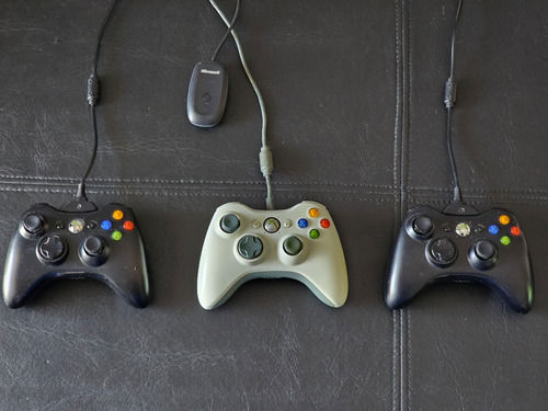 Imagen 2 de 3 de Joysticks Microsoft Xbox 360 Inalambricos + Receptor Pc