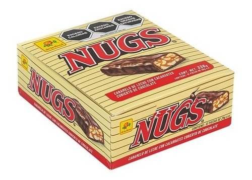 Toffee De Leche Cubierto Chocolate Nugs 12 Piezas