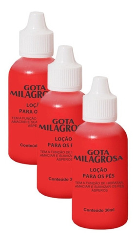  Gota Milagrosa Pés Combate Rachadura E Ressecamento Kit C/ 3