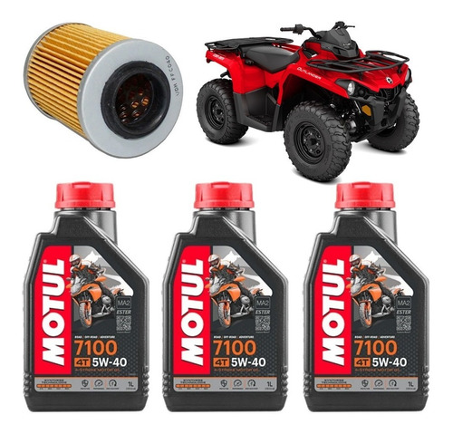 Kit Quadriciclo Can-am Outlander 450 Motul 7100 5w40 Ffc040