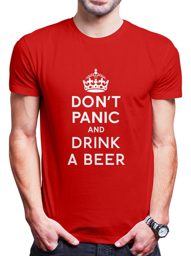 Polo Varon Don't Panic And Drink A Beer (d0903 Boleto.store)
