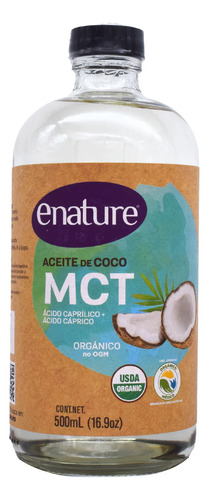 Aceite De Coco Mct Organico 500 Ml + Energía + Quema Grasa