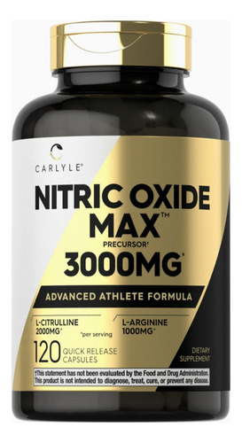 Óxido Nítrico Max Carlyle Pre Entrenamiento 3000 Mg Original