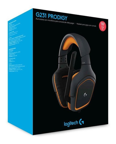 Auriculares Logitech G231 Prodigy para videojuegos, 981-000626, color negro