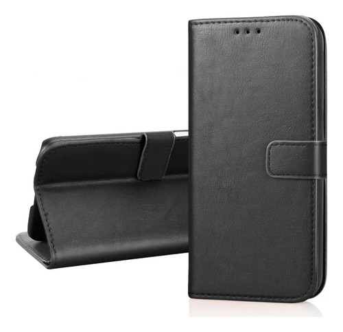 Funda Flip Cover Para Tcl 50 5g Estuche Agenda Librito Negro Lisa