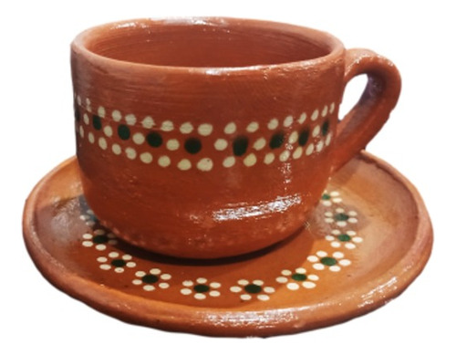 Tasa Plato Juego De Barro Atole Cafe 400ml Chocolate 2pzs