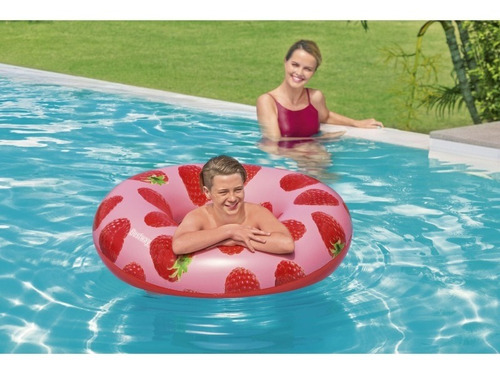 Imagen 4 de 6 de Salvavidas Flotador Inflable Perfumado Frutas 119cm 36231