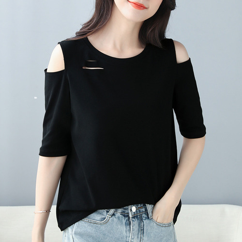 Camisetas De Mujer De Talla Grande Con Cuello Redondo Y Dise