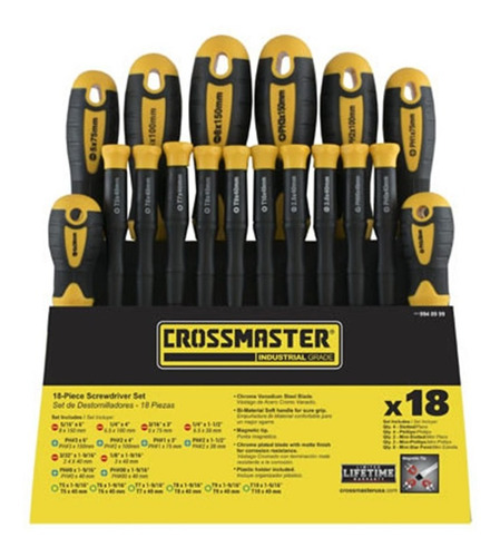 Set De Destornilladores Crossmaster 18 Piezas Philips Planos