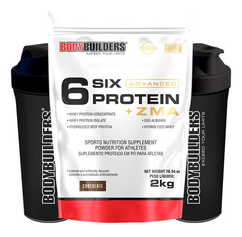 Kit 6 Six Protein Com Zma 2kg+ 2 Coqueteleira