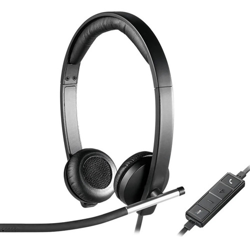 Auriculares Headset Estéreo Logitech H650e Usb Palermo Color Negro