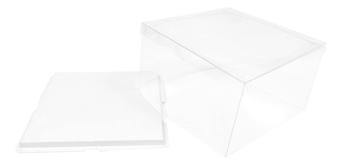 Caja Plastico Para Pastel Contenedor Cuadrado Transparente