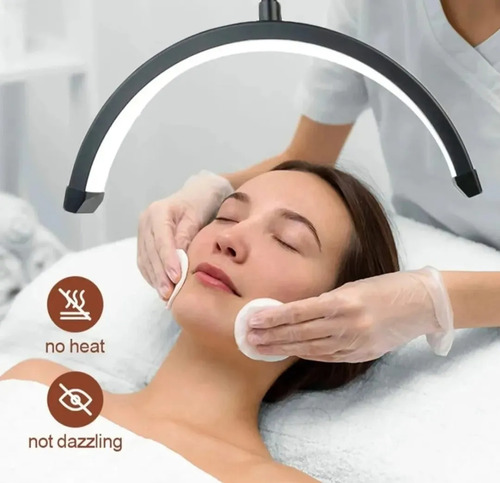 Lampara Led Manicura Estetica Microblading Makeup Media Luna