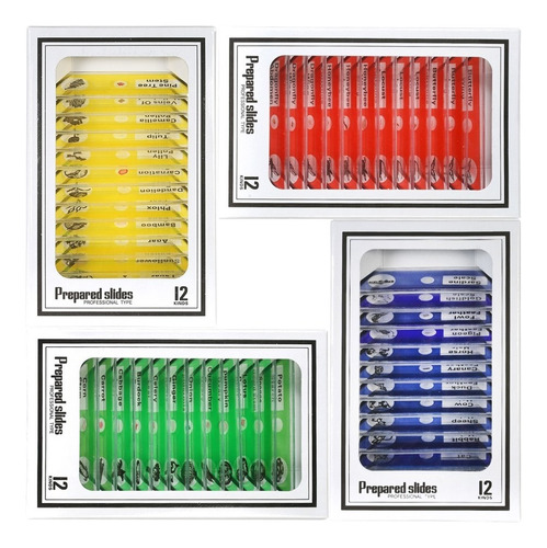 Juego De Portaobjetos De Plástico Para Microscopio, 48 Pieza