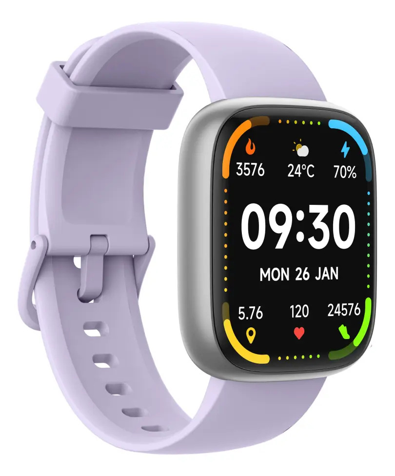 Relógio Smartwatch Em Toque Alexa Ip68 Bluetooth Call 1,83 Caixa Lavanda