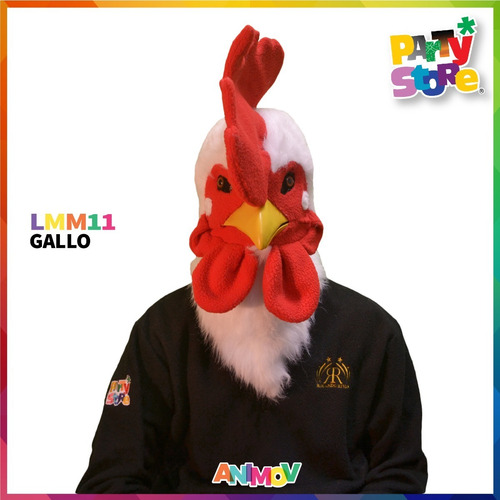 Imagen 2 de 6 de Mascara Careta Gallo Movil Animov Cotillon Disfraz