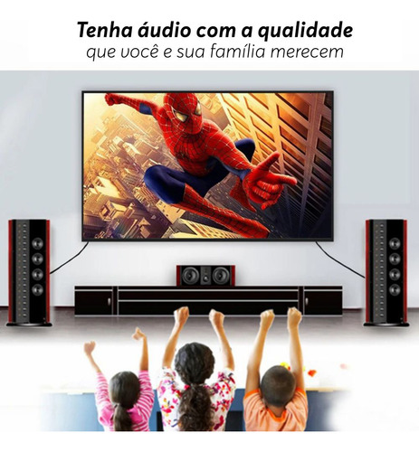 Cabo Áudio Óptico Digital Toslink 10 Metros SPDIF de Fibra Óptica – Alta Fidelidade para Home Theater, Video Game, Soundbar, TV, Receiver e PS5