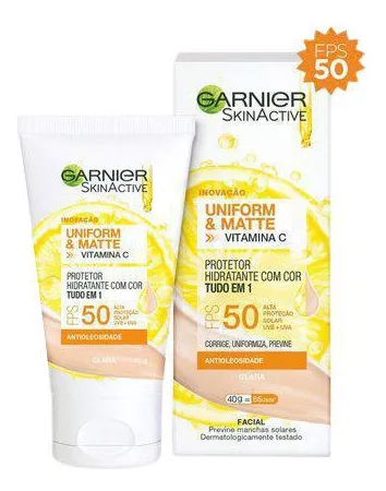 Garnier Skin Fps50 Uniform&matte Cor Negra