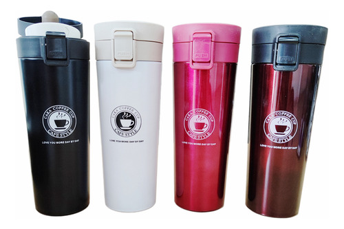 Vaso Termico Reforzado De Acero 650 Ml, Frio Y Calor Negro Vaso Largo