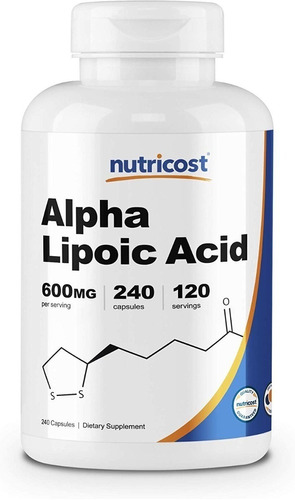 Acido Alfa Lipoico 240 Cápsulas Alpha Lipoic Acid 600 Mg