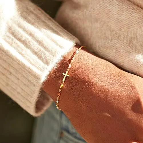 Pulsera Cruzada Para Mujer, Pulseras Cristianas Para Mujer,