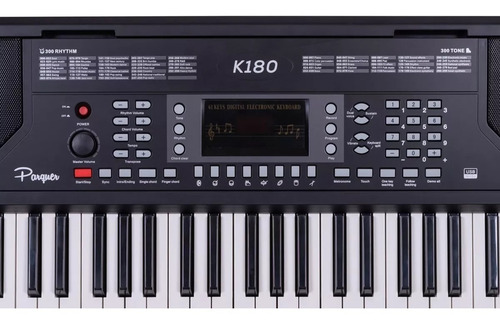 Teclado 61 Teclas Sensitivo 5/8 Parquer K180bk +fuente + Sop