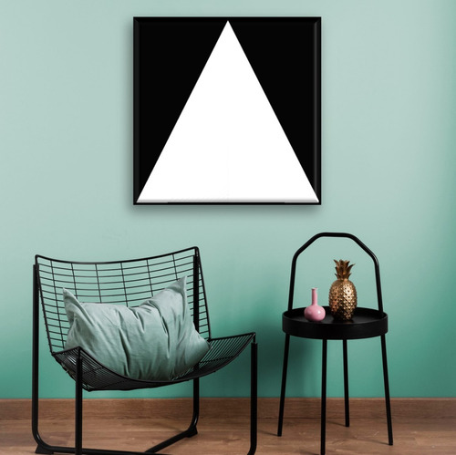 Cuadro Canva Decorativo Triángulo Fondo Negro 40x40 Cm