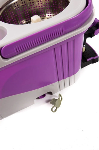Balde Con Pedal Trapeador Giratorio Centrifugo Acero 2 Mopas