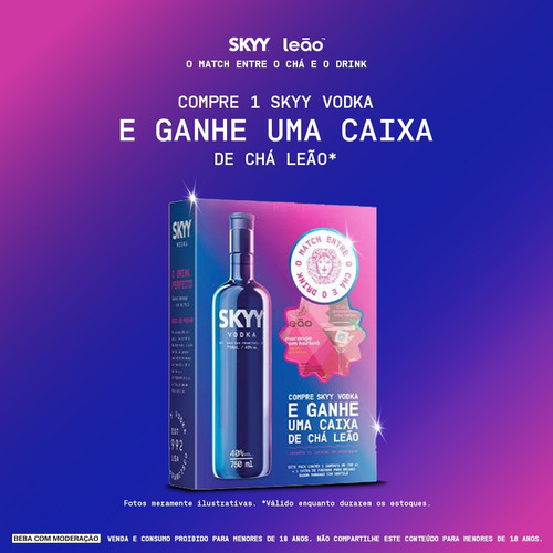 Pack Skyy Vodka 750ml + Caixa De Chá Morango Com Hortelã