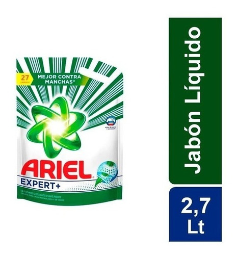 Jabón Líquido Para Ropa Ariel Expert 2.7lts Pack X4