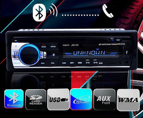 Imagem 1 de 8 de Estéreo Rádio Carro Telefone Bluetooth Aux-in Mp3 Fm/usb/1