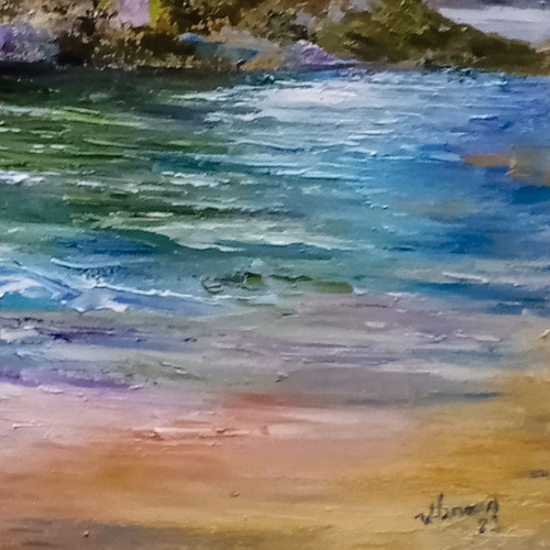 Imagem 3 de 3 de Óleo Sobre Tela Cabo Frio 70cm X 50cm Pintado A Mão