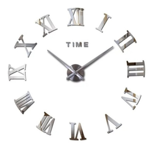 Reloj Adhesivo De Pared 3d Pequeño 50x50cm  Números Romanos