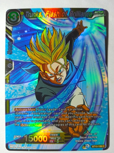 Cartas Dragon Ball Trunks Flash Brilliance Holo Darkside Tcg