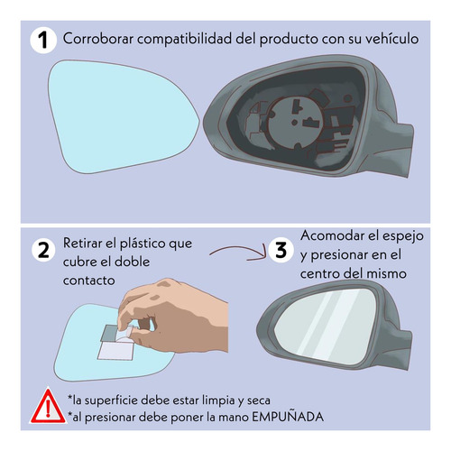 Luneta Espejo Retrovisor Kia Carens 1999-2002 Rh